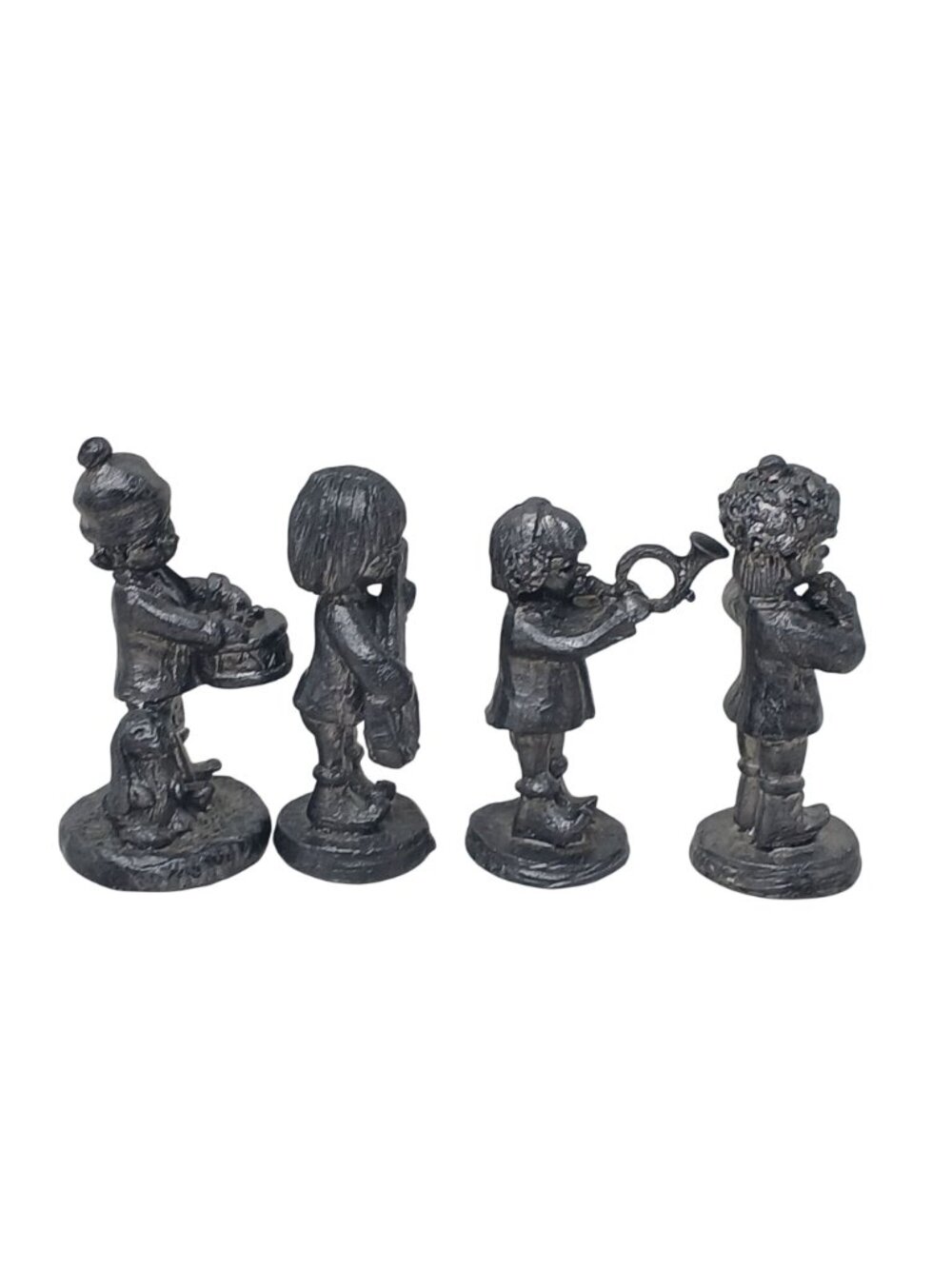 4 Michael Ricker Pewter Handcrafted Figurines Children Playing Instruments #J6 - Picture 4 of 9